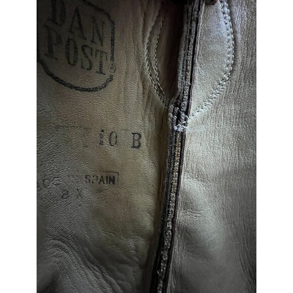 Vintage Dan Post Mens Size 10B Brown Spanish Leather Western Cowboy Rodeo Boots - Picture 4 of 16